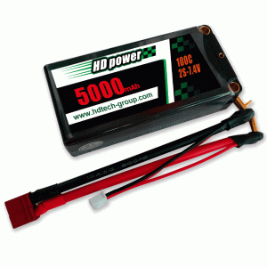 ハードケース5000mAh100C 2S 7.4V ShortyRCカーバッテリー