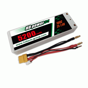 HD POWER 5200mAh 100C 2S7.4VハードケースLiPOバッテリー